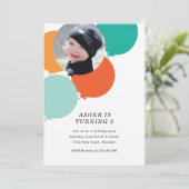 Balloon Birthday Party Einladung (Stehend Vorderseite)