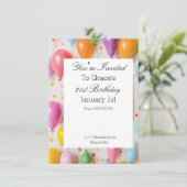 Balloon Birthday Party Einladung (Stehend Vorderseite)