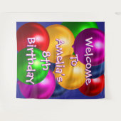 Balloon Birthday Welcome Tapestry Wandteppich (Vorderseite (Horizontal))