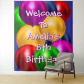 Balloon Birthday Welcome Tapestry Wandteppich (Beispiel)