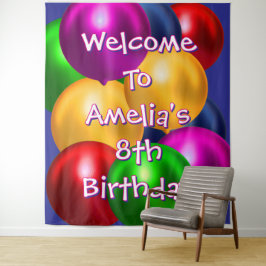 Balloon Birthday Welcome Tapestry Wandteppich