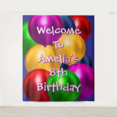 Balloon Birthday Welcome Tapestry Wandteppich (Vorderseite)