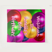 Balloon Birthday Welcome Tapestry Wandteppich (Vorderseite (Horizontal))
