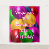 Balloon Birthday Welcome Tapestry Wandteppich (Vorderseite)