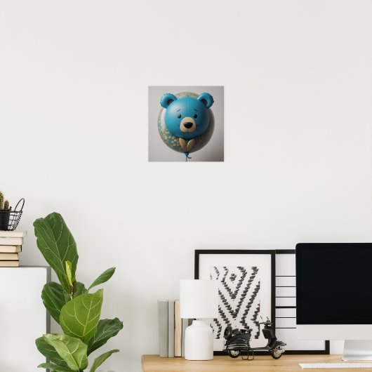 Balloon Blue Bear Poster (Heimbüro)