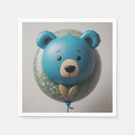 Balloon Blue Bear Serviette