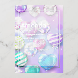 Balloon Bokeh Birthday Party Folieneinladung