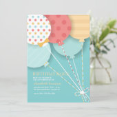 Balloon Bouquet 2 Einladung (Stehend Vorderseite)