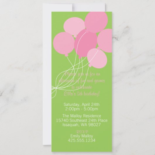 Balloon Bouquet Party Einladung (Vorderseite)