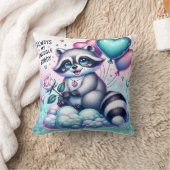 Balloon Bouquet Raccoon Valentines Kissen (Decke)