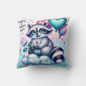 Balloon Bouquet Raccoon Valentines Kissen (Rückseite)