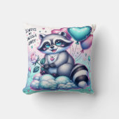 Balloon Bouquet Raccoon Valentines Kissen (Vorderseite)