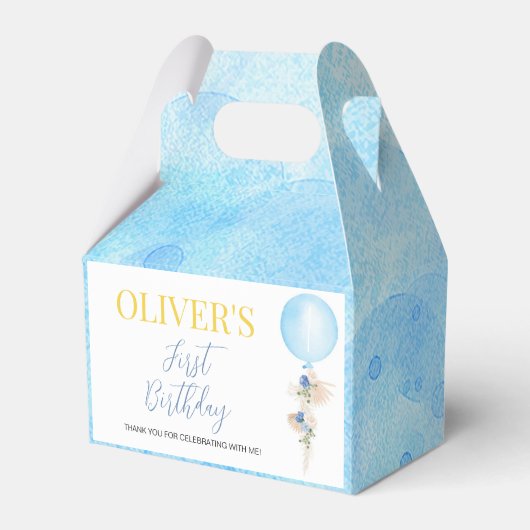 Balloon Boy Birthday Favor Box Geschenkschachtel (Vorderseite)