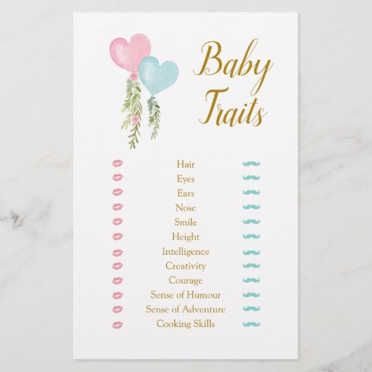 Balloon Boy or Girl Gender Reveal Baby Tracks (Vorderseite)