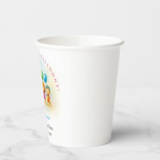 Balloon Buddies Bash Boy 1st Birthday Paper Party Pappbecher (Links)