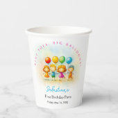 Balloon Buddies Bash Boy 1st Birthday Paper Party Pappbecher (Vorderseite)