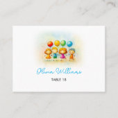 Balloon Buddies Bash Boy 1st Birthday Party Place Platzkarte (Vorderseite)