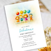 Balloon Buddies Bash – Fun 1st Birthday for boy Einladung