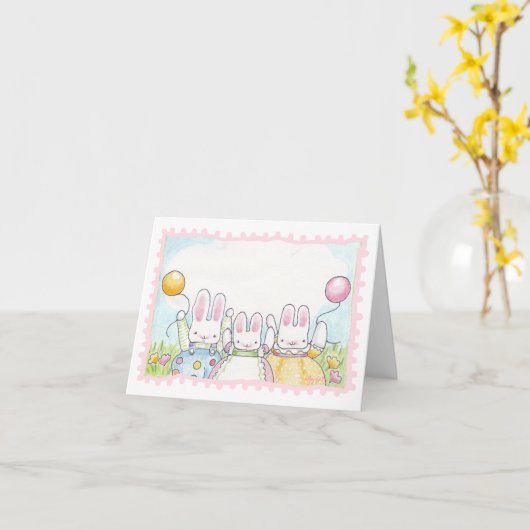 Balloon Bunny Birthday Card Karte (Gelbe Blume)