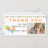 Balloon Bunting Flag Birthday Foto Dankeskarte (Vorderseite)