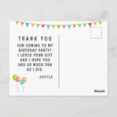 Balloon Bunting Flags Danke, Foto Postkarte (Rückseite)