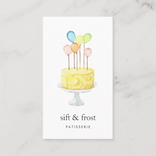 Balloon Cake | Vertikal Visitenkarte (Vorderseite)