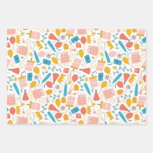 Balloon Candle Birthday Party Geschenkpapier Set (Vorderseite 3)