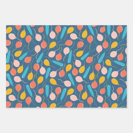 Balloon Candle Birthday Party Geschenkpapier Set (Vorderseite)