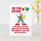 Balloon Clown humorvolle Geburtstagkarte Karte (Gelbe Blume)