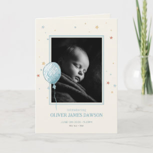 Balloon Daydream Gefaltete 5x7 Baby-Ankündigung Ankündigung