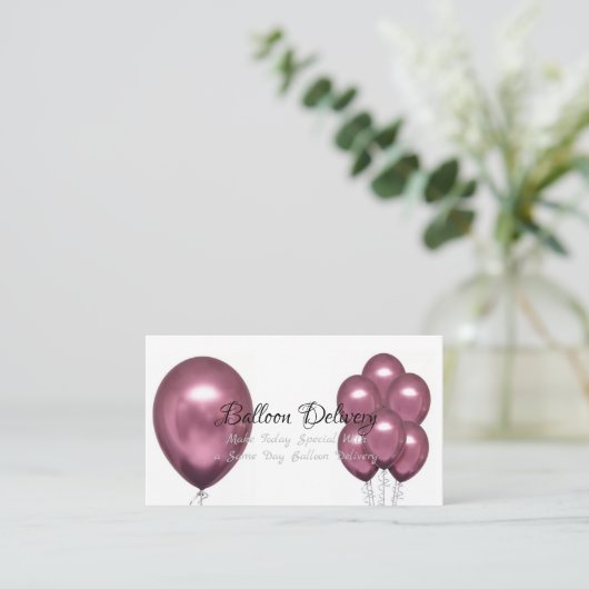 Balloon Delivery Business Card Visitenkarte (Stehend Vorderseite)