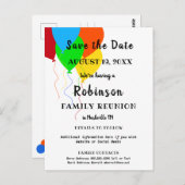 Balloon Design Fun Family Wiedersehen Save the Dat Postkarte (Vorne/Hinten)