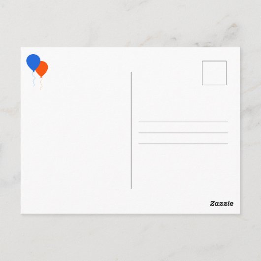 Balloon Design Fun Family Wiedersehen Save the Dat Postkarte (Rückseite)