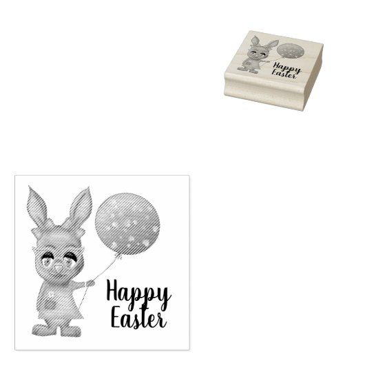 Balloon Diva Bunny Oaster Custom Happy Oaster Gummistempel (Stempel)