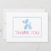 Balloon Dog Danke, dass Sie Foto Card für Kinder Einladung (Vorderseite)