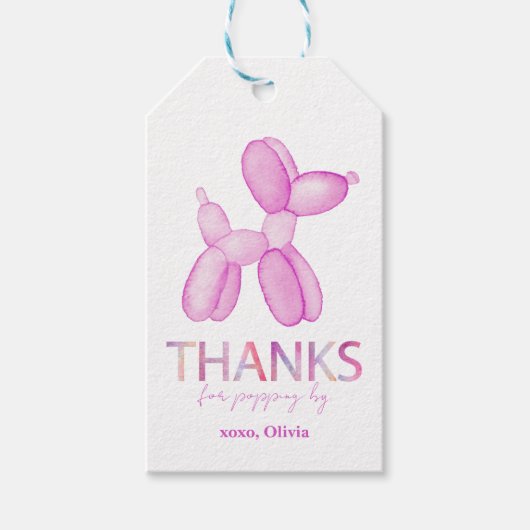 Balloon Dog Dankeschön-Tags Geschenkanhänger (Vorderseite)