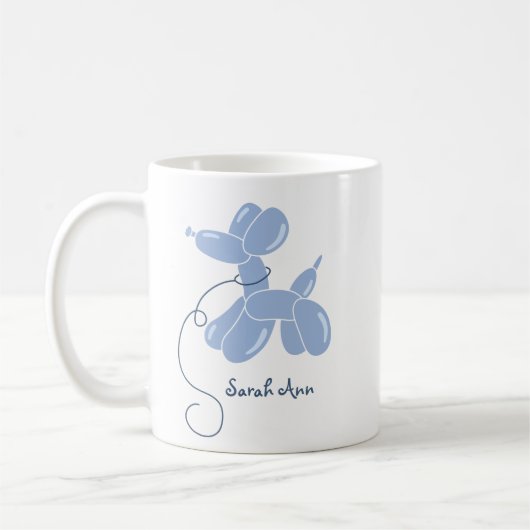 Balloon Dog Individuelle Name Geburtstag Kaffeetasse (Links)