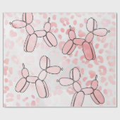 Balloon Dog Leopard rosa Muster Geschenkpapier (Flach)