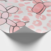 Balloon Dog Leopard rosa Muster Geschenkpapier (Ecke)
