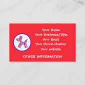 Balloon Dog Party Bright Red Business Cards Visitenkarte (Vorderseite)