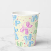 Balloon Dog Pastel Birthday Cups Pappbecher (Rückseite)