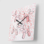 Balloon Dog Pattern Quadratische Wanduhr (Winkel)