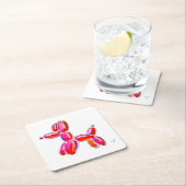 Balloon Dog Rechteckiger Pappuntersetzer (Vor Ort)