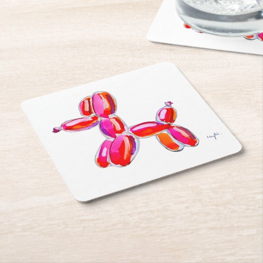 Balloon Dog Rechteckiger Pappuntersetzer (angewinkelt)
