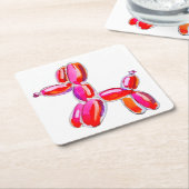 Balloon Dog Rechteckiger Pappuntersetzer (angewinkelt)