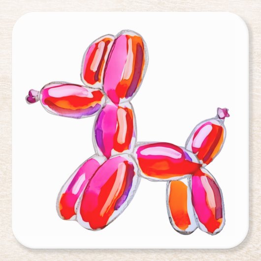 Balloon Dog Rechteckiger Pappuntersetzer (Vorderseite)