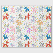 Balloon Dog Wrapping Paper Geschenkpapier (Flach)