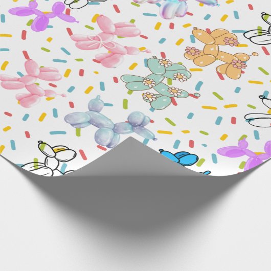 Balloon Dog Wrapping Paper Geschenkpapier (Ecke)