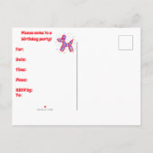 Balloon Dogs Party Einladungspostkarte (Rückseite)