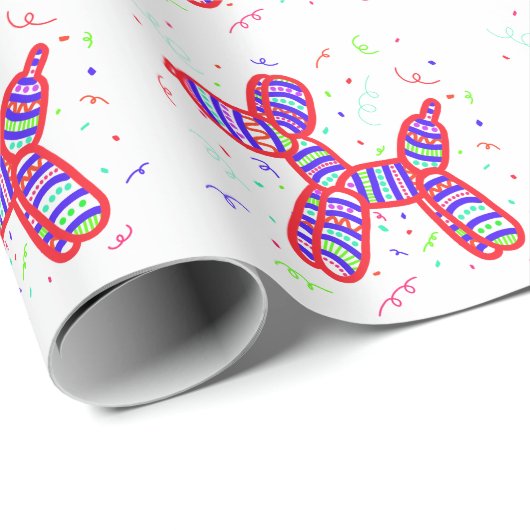 Balloon Dogs Party Geschenkpapier (Rolleneckpunkt)